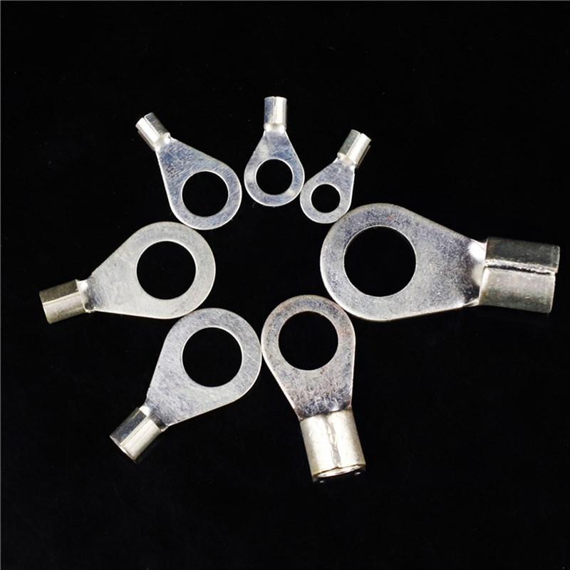 OT-圆形裸端头黄铜镀银电缆线冷压接线端子铜鼻压线耳1000只