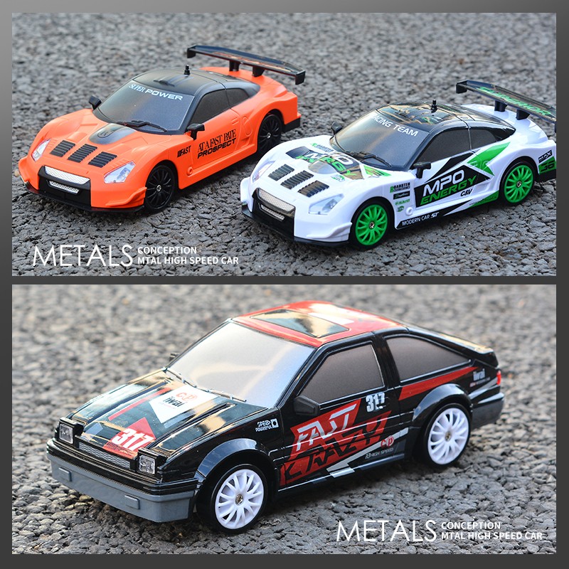 专业rc遥控车漂移四驱高速赛车AE86充电儿童男孩汽车玩具GTR跑车