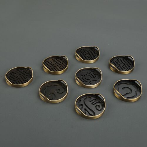 瑞象 古铜色桥耳香篆黄铜 香篆模具工具灰押打拓打篆香印做旧