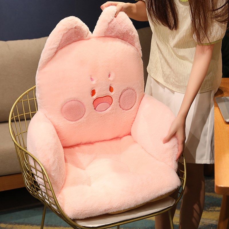 靠背一体学生宿舍猫咪坐垫护腰靠垫办公室椅子屁垫久坐嘟嘟座椅大