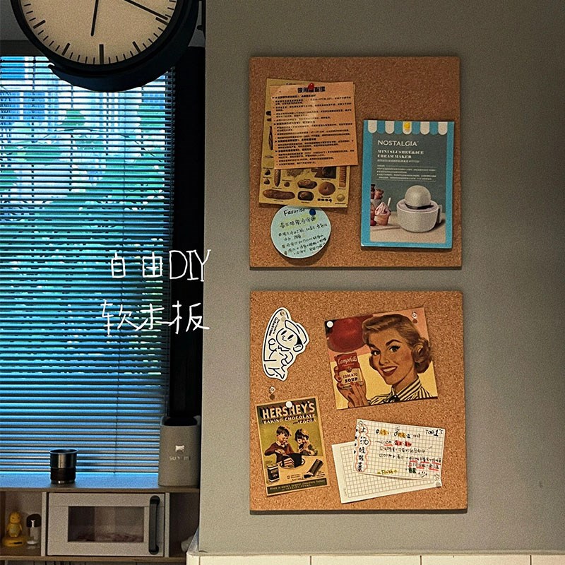搬进新家的100件快递】软木板照片墙墙面墙贴自粘留言板展示架