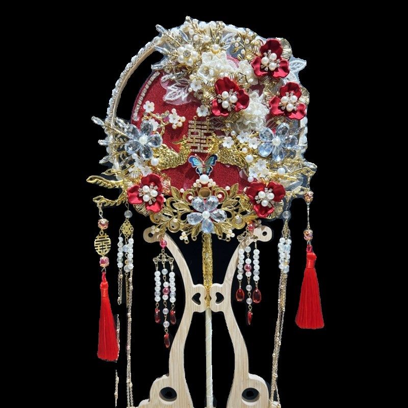 结婚团扇新娘红色秀禾扇子成品汉服出嫁喜扇喜扇扇婚礼蕾丝,家居饰品,工艺扇/团扇/喜扇/折扇,淘宝优惠券,粉丝福利购,淘宝优惠卷