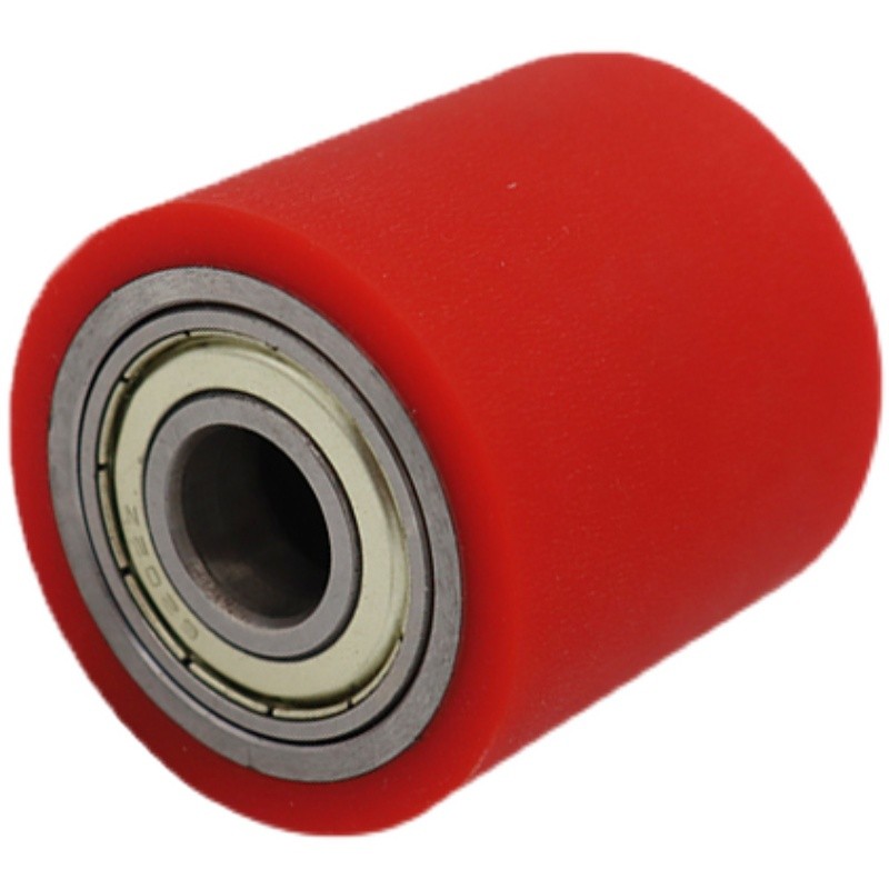 聚氨酯包胶滚轮硬度防撞滚筒轴承型无动力流水线输送软胶轮