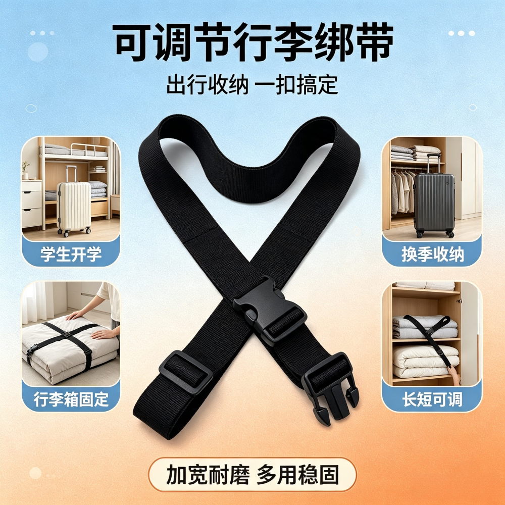 可调卡扣被子床垫打包带图片
