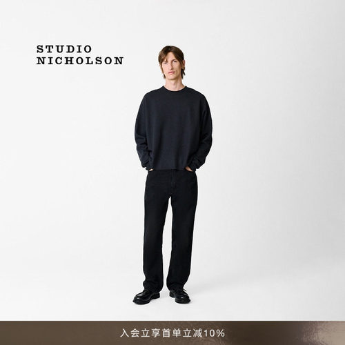 STUDIO NICHOLSON男士RISO 90S棉质牛仔裤水洗宽松直筒