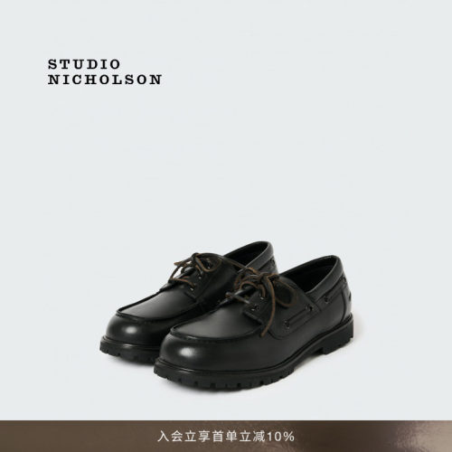 STUDIO NICHOLSON男士GUSTON系带船鞋皮鞋