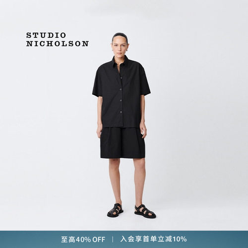【奢享特惠】STUDIO NICHOLSON女士PIERO短袖棉质BOXY衬衫