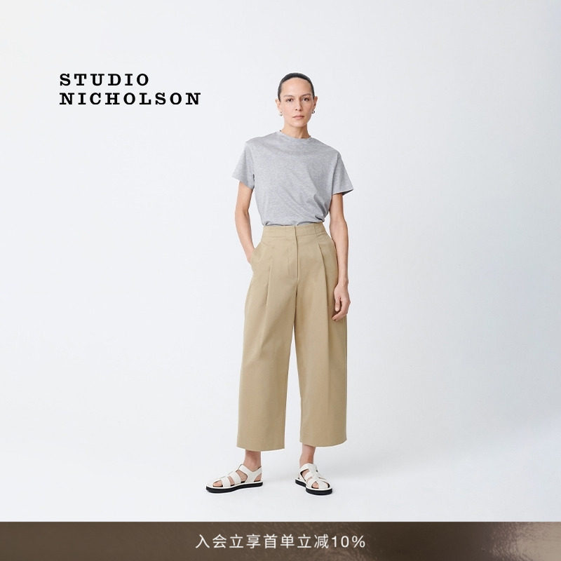 【经典款】STUDIO NICHOLSON女士PERFECT MARINE棉质短袖T恤正肩图片