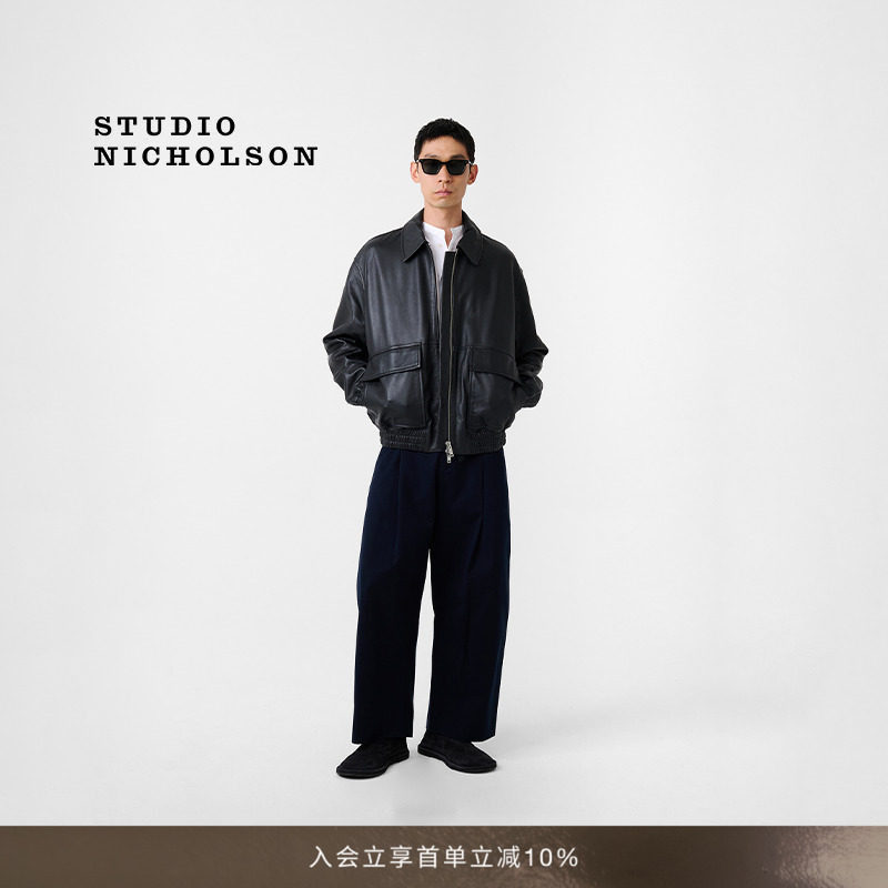 STUDIO NICHOLSON男女PISTON飞行员羊皮革夹克外套皮衣图片