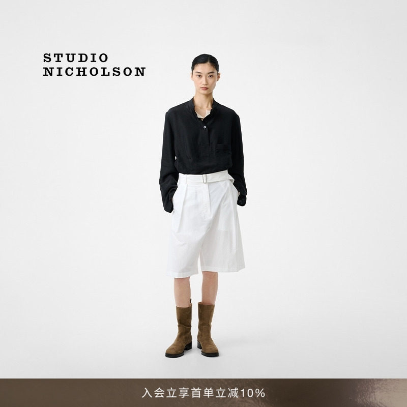 【春夏新品】STUDIO NICHOLSON女士BAYE套头工装轻薄抽绳衬衫图片