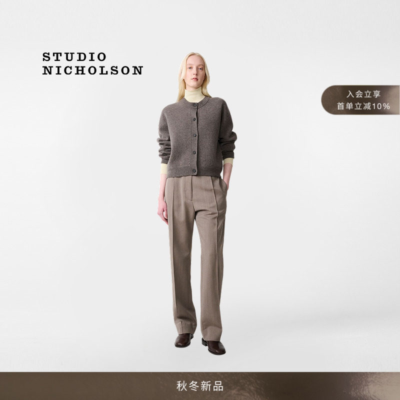 【秋冬新品】STUDIO NICHOLSON女士ARVINE圆领羊毛羊绒开衫图片