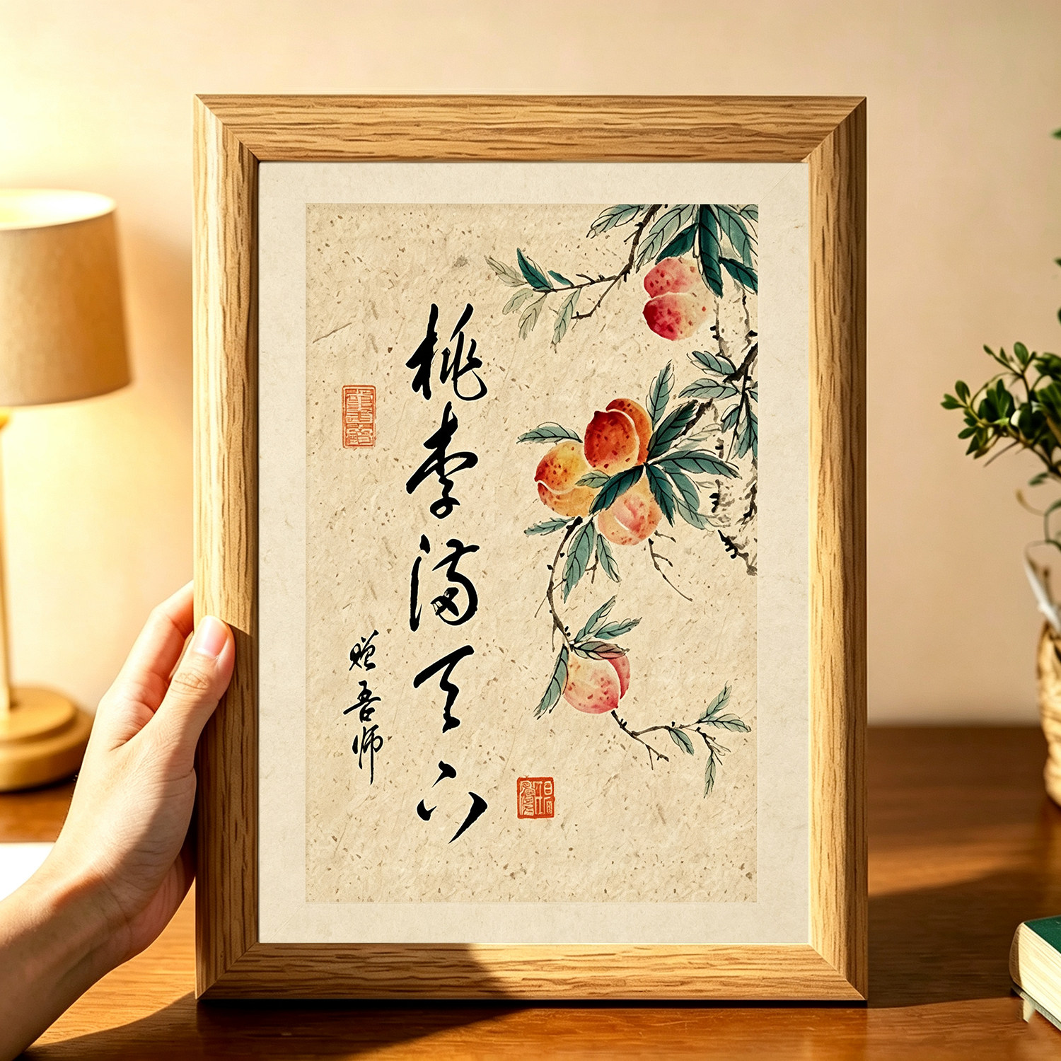 教师节送礼国画字画装饰画相框