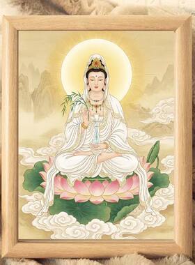 观世音莲花佛像摆台相框