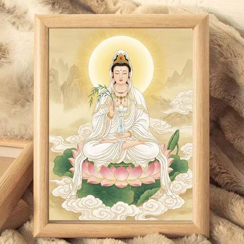 观世音莲花佛像摆台相框