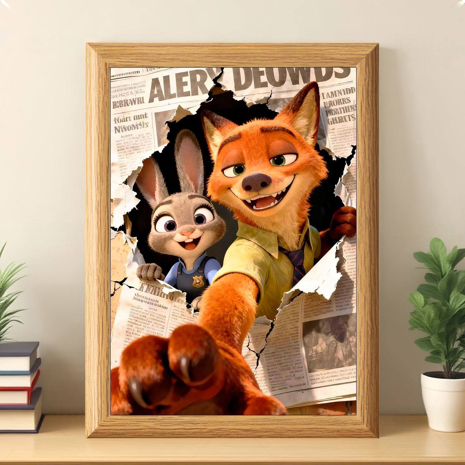 疯狂动物城朱迪尼克周边动漫二次元相框木质相框摆台送朋友,家居饰品,相框/画框,淘宝优惠券,粉丝福利购,淘宝优惠卷