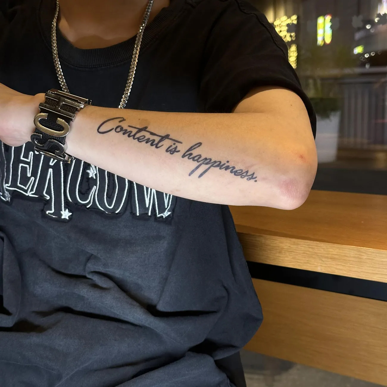 知足常乐草本果汁男纹身贴女防水