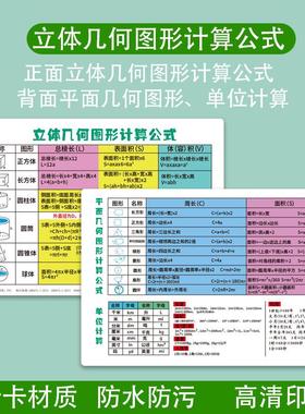 全套归纳基础创意年级塑料学生三角函数化学元素周期表小卡片透明