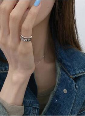 法式尾戒小拇指戒指女戒指可调节大小食指戒指网红爆款简约冷淡风