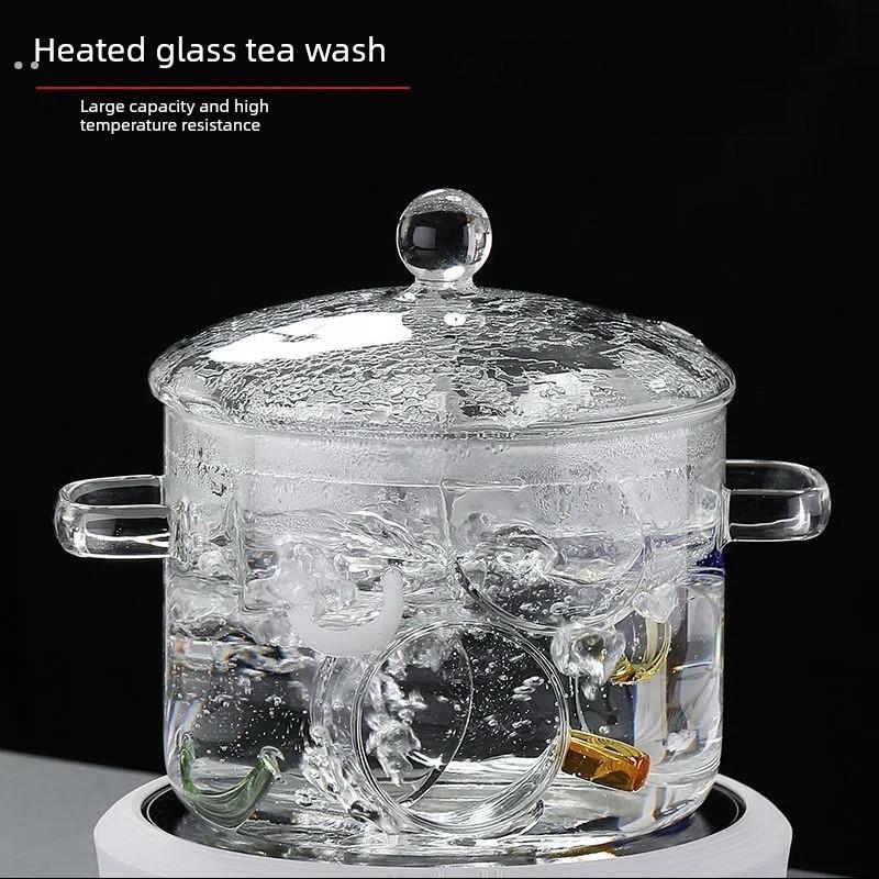 洗茶杯容器皿电陶炉耐热玻璃消毒平底锅大号单独烧水壶煮茶具盆碗