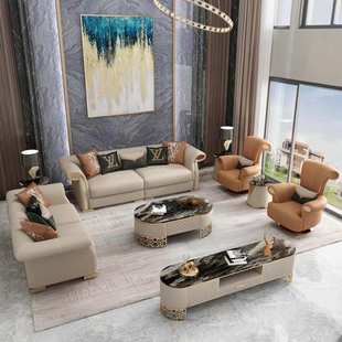 意式沙发宾利风格家具 别墅全屋大户型客厅皮沙发供应