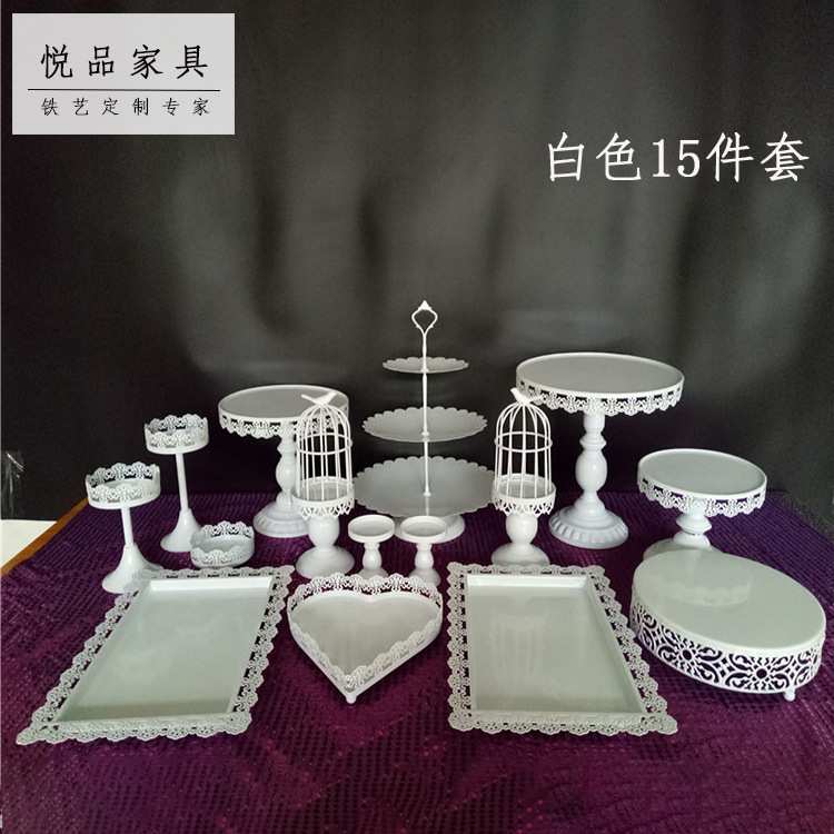 欧式铁艺蛋糕盘 西点盘子婚庆甜品台点心杯子蛋糕架蛋糕
