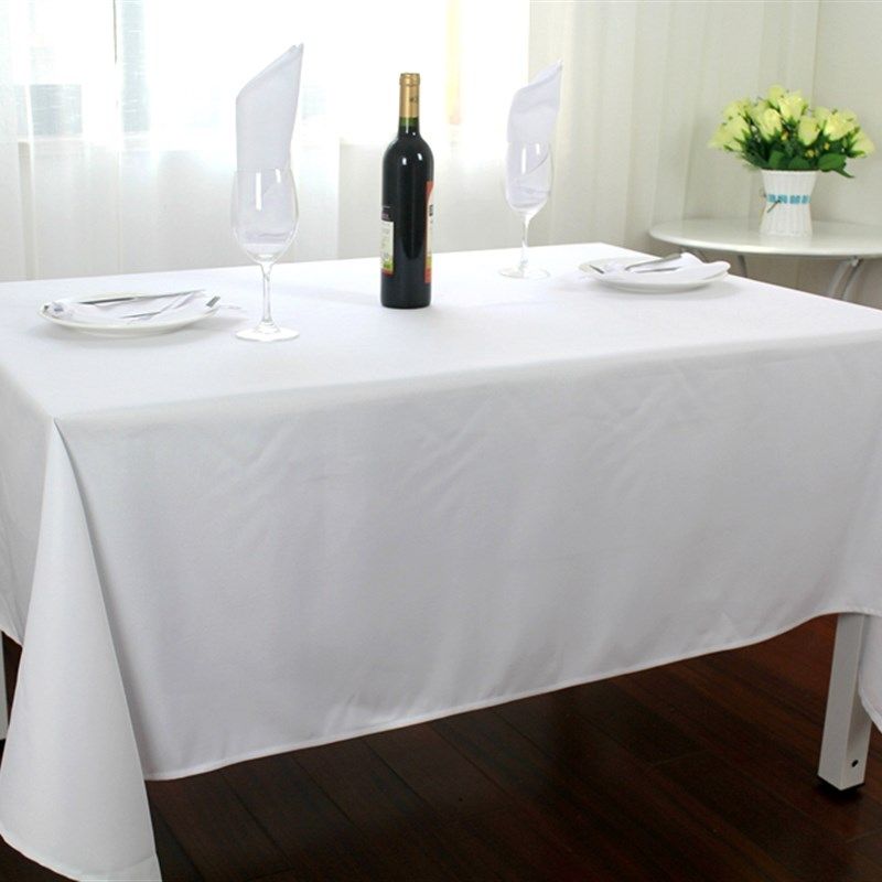 纯白色桌布布艺加厚酒店饭店餐厅聚会婚庆i圆桌方桌茶几布背景布