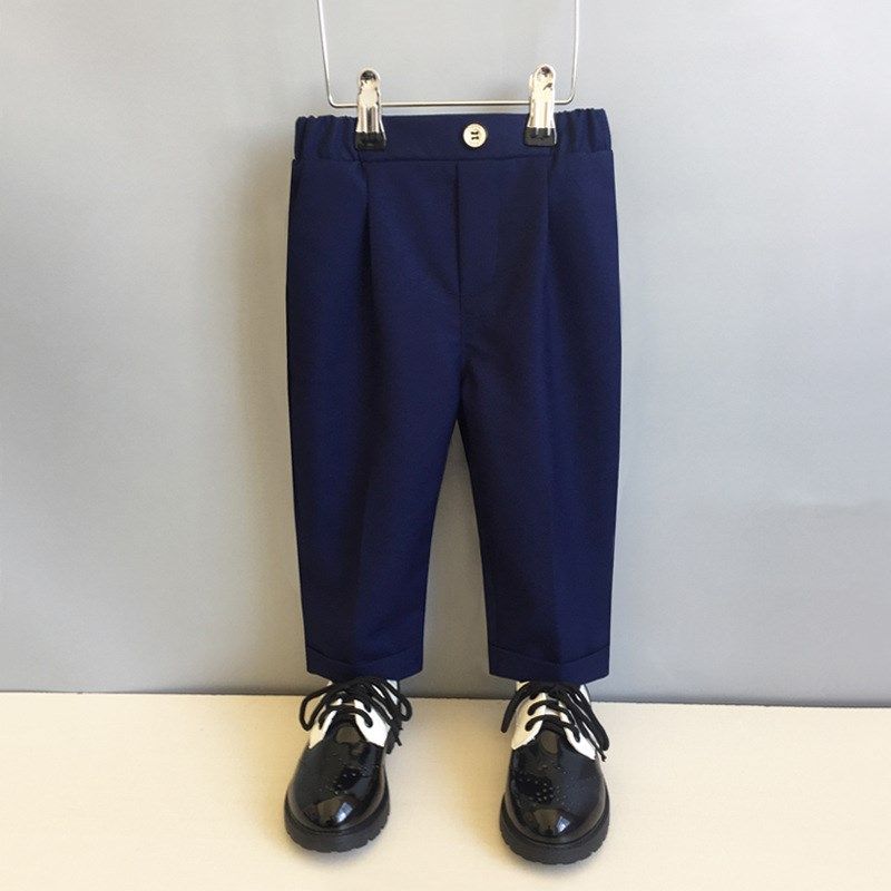 儿童西裤男童黑色西装裤中小童小学生校裤演出服秋冬长裤子休闲裤