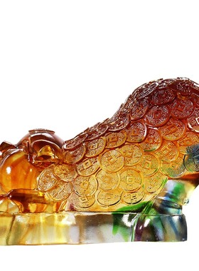 琉璃生肖猪招财动物可爱小摆件酒柜装饰品定制生日礼物礼品工艺品