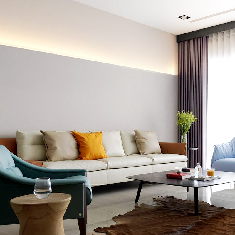 向上打光线性转角回光反光灯槽带天花洗顶预埋腰线隐形洗墙线条灯