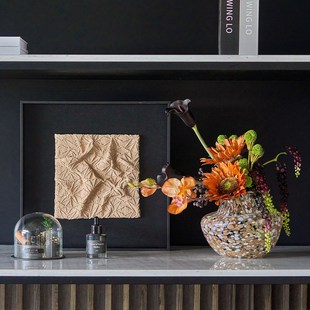 邸高售楼处走廊水吧区开放格金属框小幅抽象主题装饰画挂画摆件