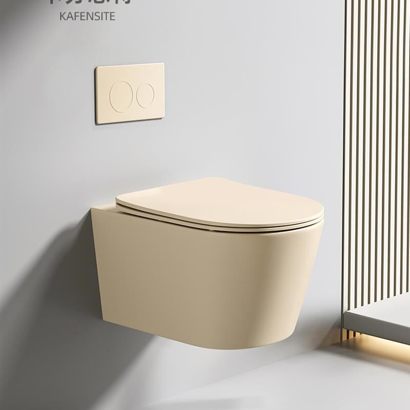 哑光金色壁挂马桶家用悬空小户型挂墙式隐藏水箱入墙式墙排坐便器