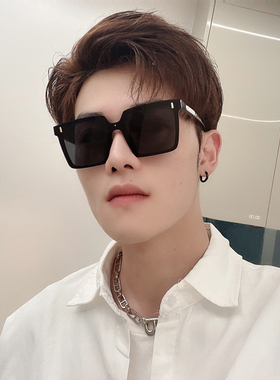 2021潮流型男平面一体镜片太阳眼镜开车正方形女复古偏光墨镜圆脸