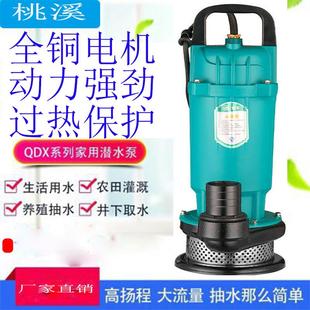 厂家直供QDX潜水泵自吸抽水机220V家用高扬程大流量灌溉水泵