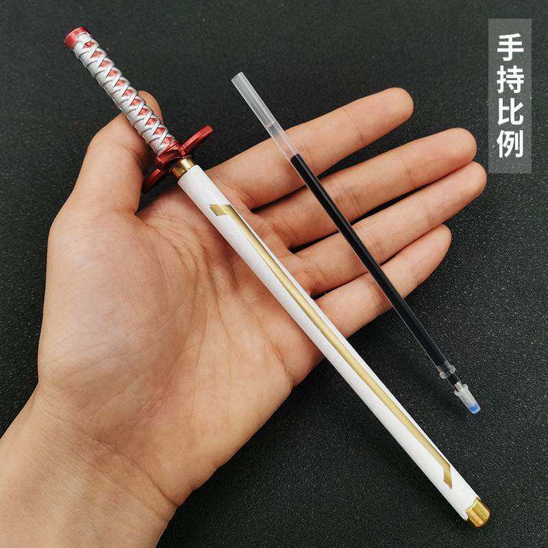 鬼刃灶门炭治郎签字笔 我妻善逸 水柱虫蛀炎柱水笔金属模型