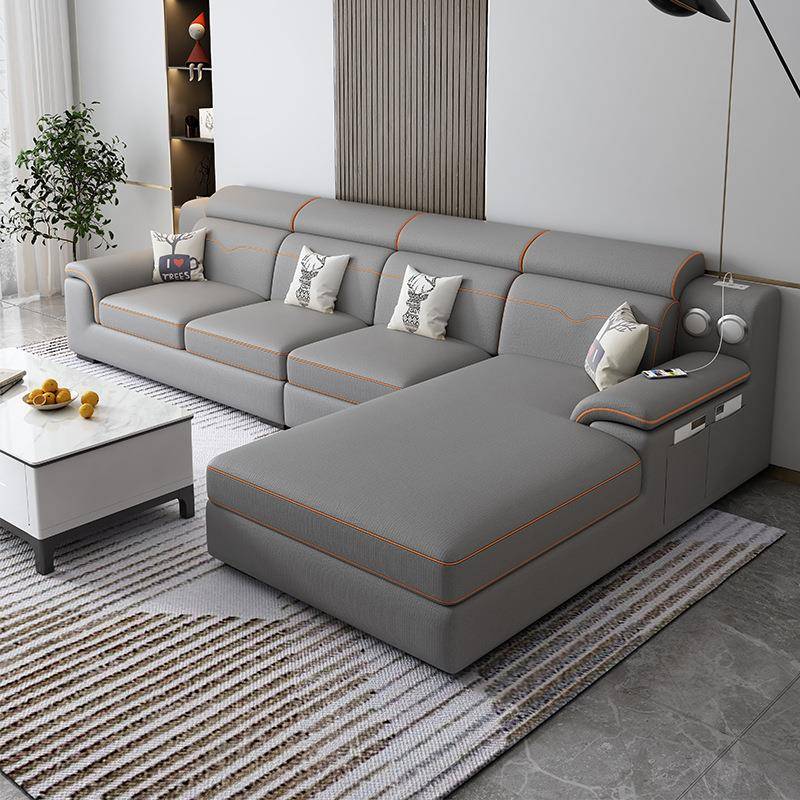 小户型科技布贵妃沙发现代简约转角客厅家具棉麻布艺沙发