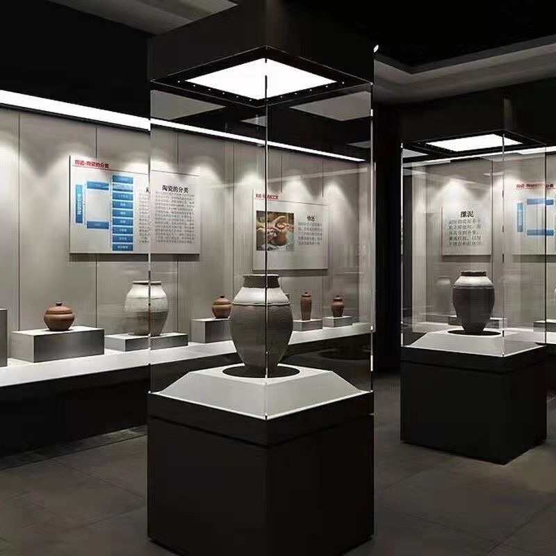 博物馆展柜瓷器木质展示柜独立珠宝首饰玻璃柜台产品展览柜台