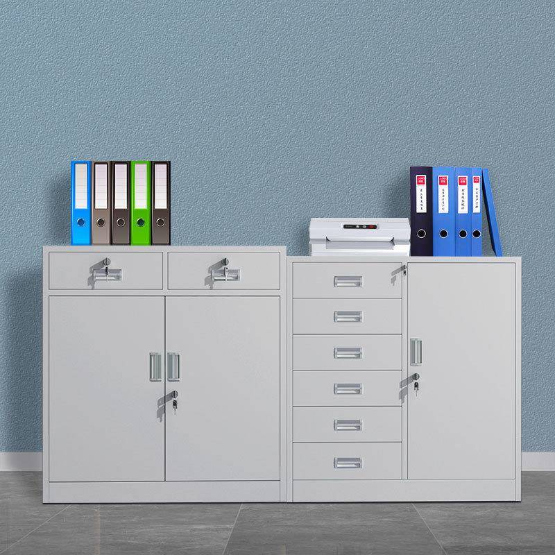 矮柜办公室铁皮文件柜档案柜资料柜带锁抽屉家用工具柜阳台储物柜