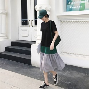 加大码胖mm连衣裙巨显瘦宽u松遮肚子裙子夏天短袖洋气2025年新款