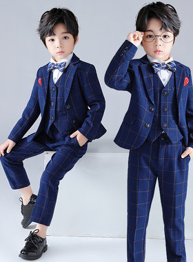 儿童礼服小主持人花童礼服钢琴表演出服男孩西装小孩休闲套装春秋