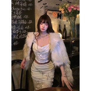 南理香鎏a光夜宴 富家千金冬装套装蕾丝甜辣上衣女包臀鱼尾裙长裙