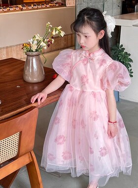 女童连衣裙202j4夏季新款礼服裙纱裙儿童裙子女宝宝公主裙长裙夏