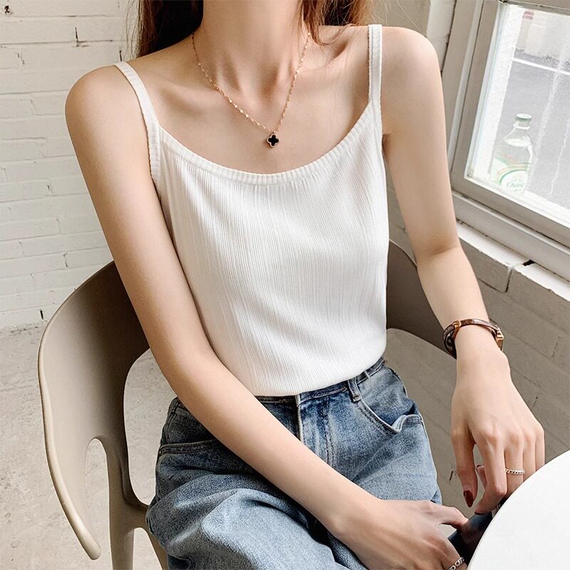 吊带背心2025新款女夏港风冰丝内搭外I穿美背针织洋气宽松打底上