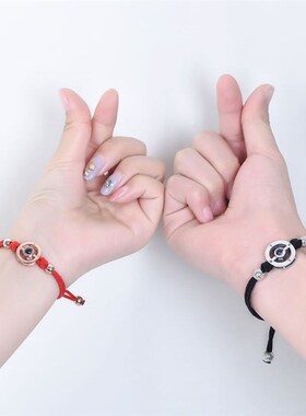 情侣手链一对感应震动情侣手环感应网红情侣感应手链爱的记忆手绳
