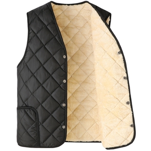 坎肩男装 保暖马夹中老年人男士 马 背心n加绒加厚款 中年爸爸秋冬装