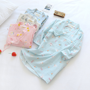 睡M裙宝宝汉服可爱亲子睡 纯棉纱布睡衣女童长袖 2021夏季 儿童薄款