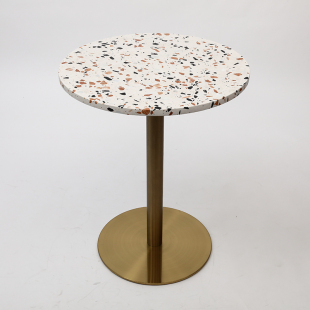 奶茶店咖啡厅大理m石岩板小圆桌桌腿甜品店石英石桌子桌脚定制