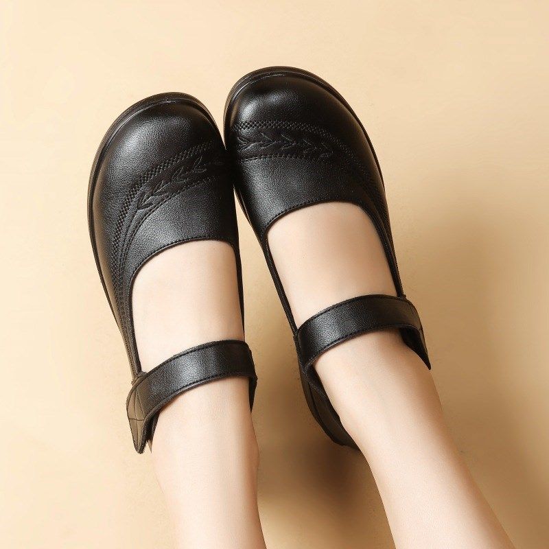 头层牛皮妈妈鞋单鞋真皮软底舒适中年平底休闲女单鞋大码妈妈皮鞋,女鞋,老爹鞋,淘宝优惠券,粉丝福利购,淘宝优惠卷