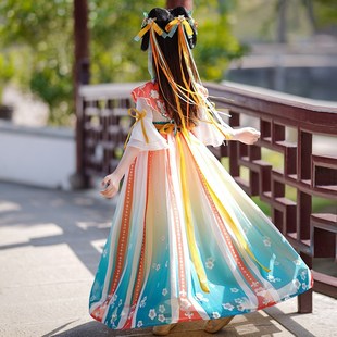 襦 超仙公主裙小女孩洋气唐装 汉服女童连衣裙2024新t款 中国风古装