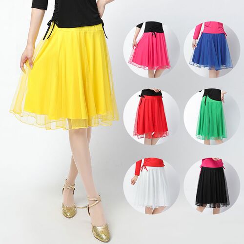 广场舞服装新款跳舞半身裙春夏牛奶丝裙J练习演出中老年舞蹈A字裙