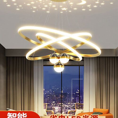 北欧餐厅吊灯客厅灯现代简约家用环形灯网红创意个性2024新款灯具